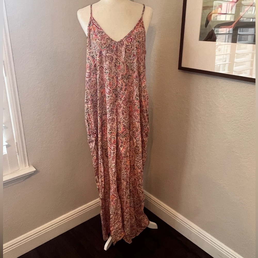Lovestitch Multicolored Maxi Dress with Pockets Size: Medium/Large NWT